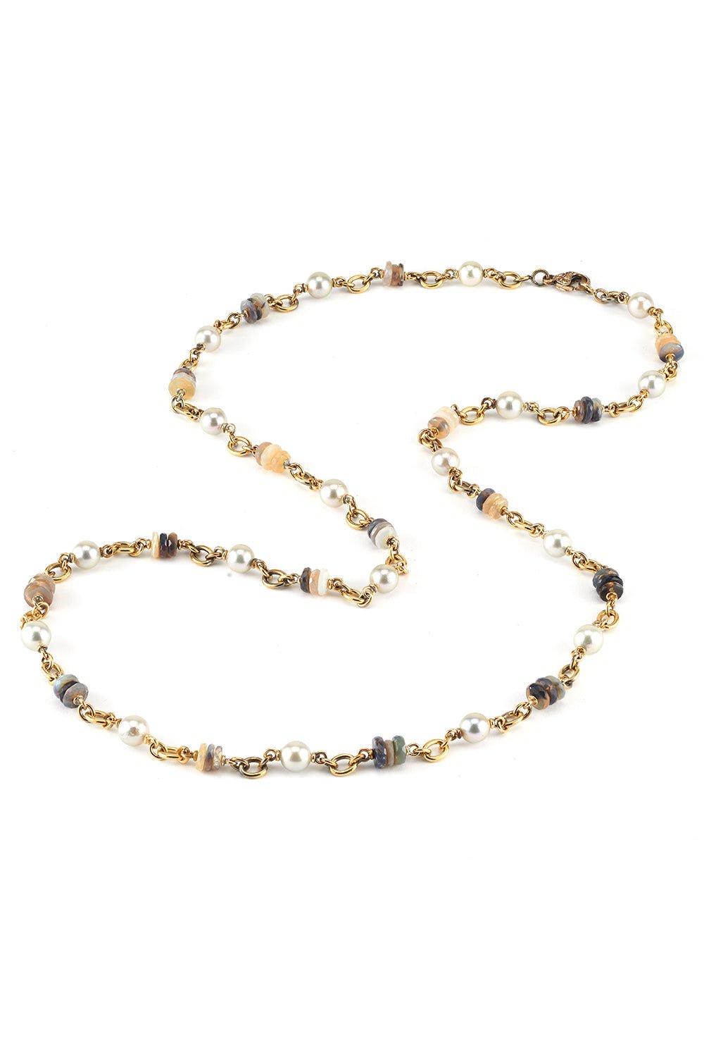 SYLVA & CIE-Opal Pearl Necklace-YELLOW GOLD