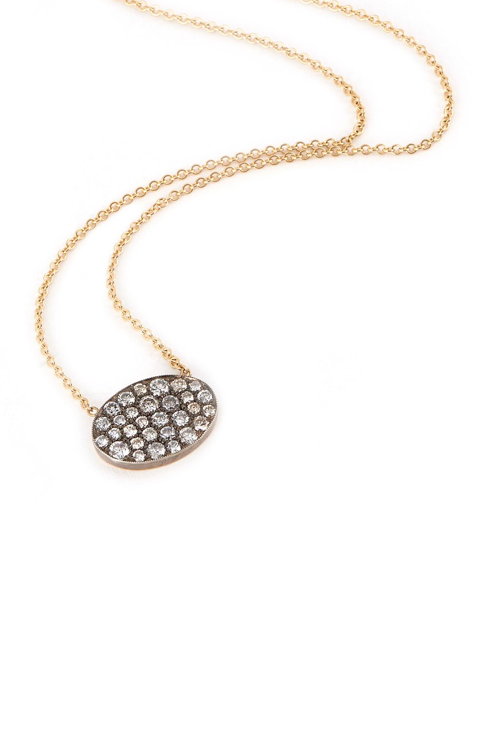 SYLVA & CIE-Oval Ten Table Pendant Necklace-YELLOW GOLD