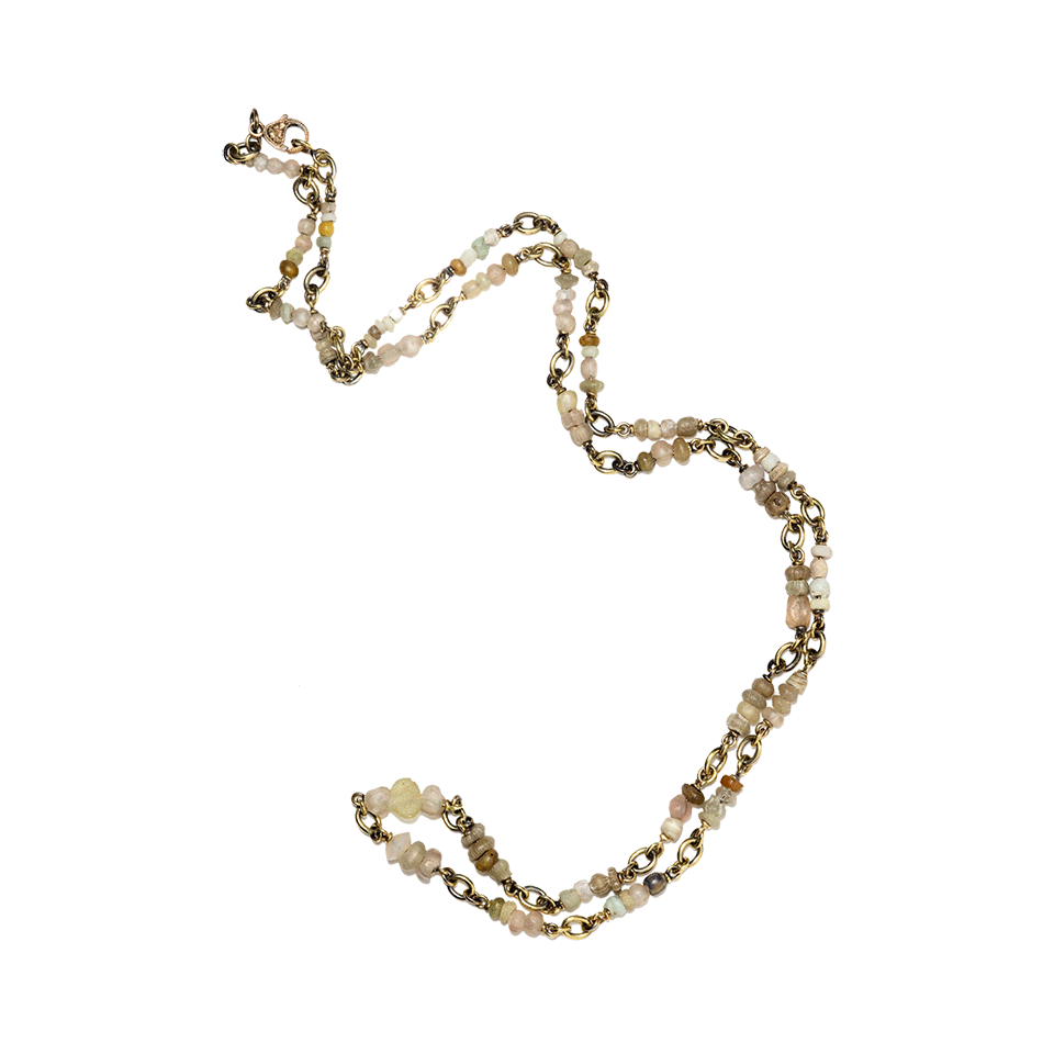 SYLVA & CIE-Peruvian Opal Bead Necklace-YELLOW GOLD