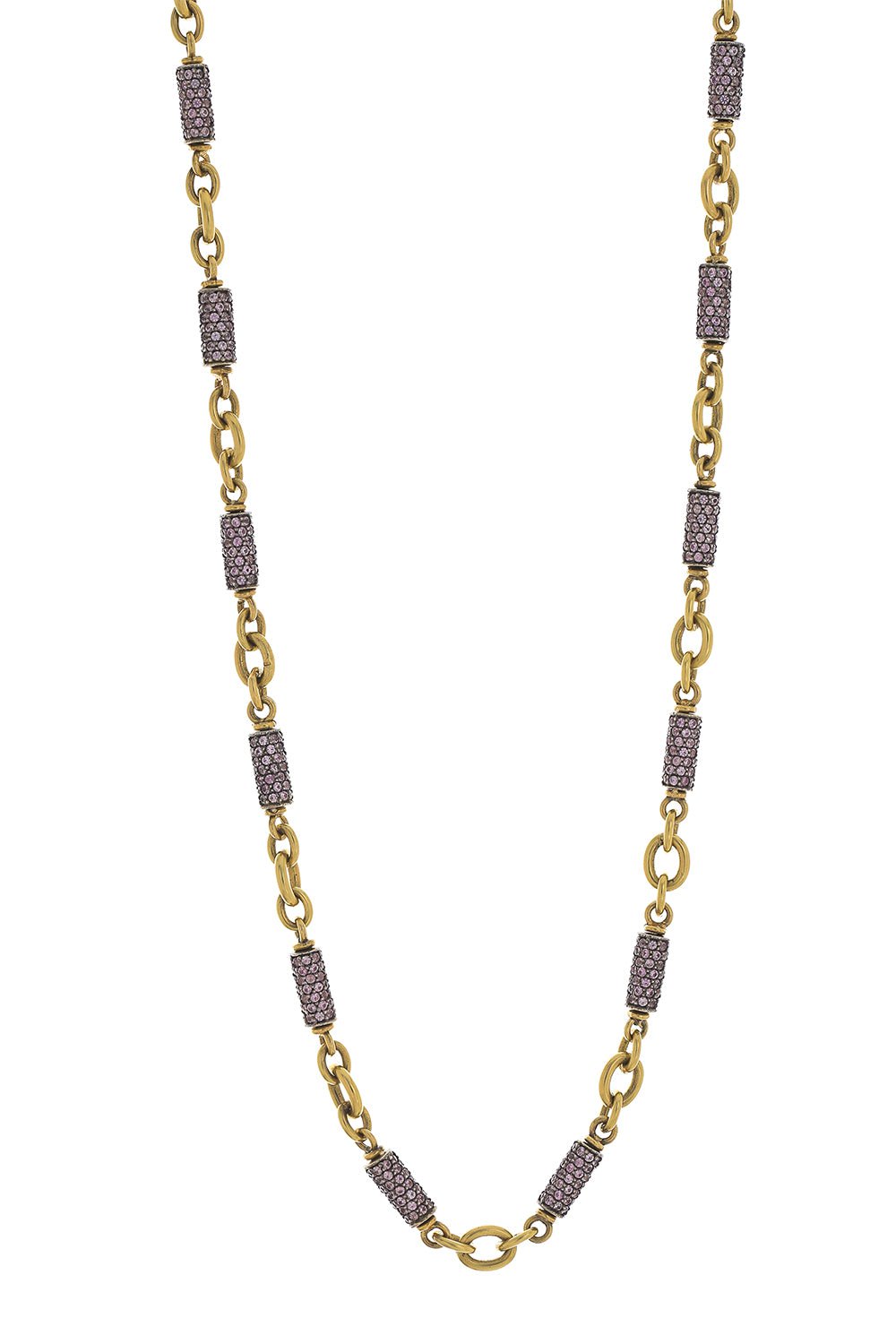 SYLVA & CIE-Pink Sapphire Bullet Chain-YELLOW GOLD