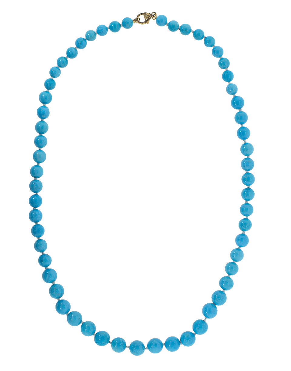 SYLVA & CIE-Sleeping Beauty Turquoise Bead Necklace-YELLOW GOLD