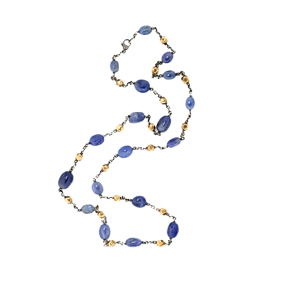 SYLVA & CIE-Tanzanite And Gold Bead Necklace-YELLOW GOLD