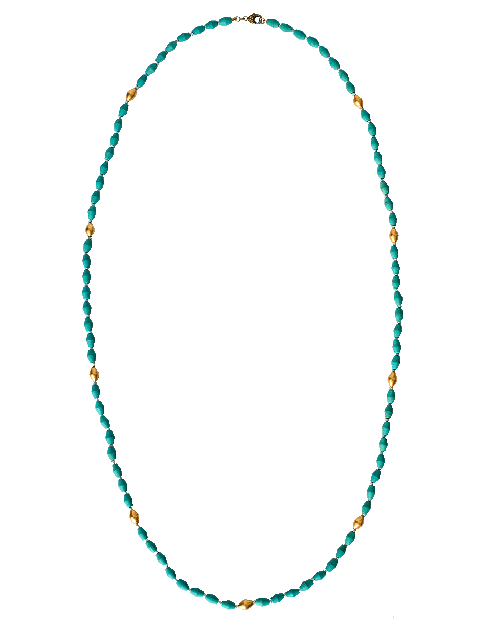 SYLVA & CIE-Turquoise And Gold Beaded Necklace-YELLOW GOLD