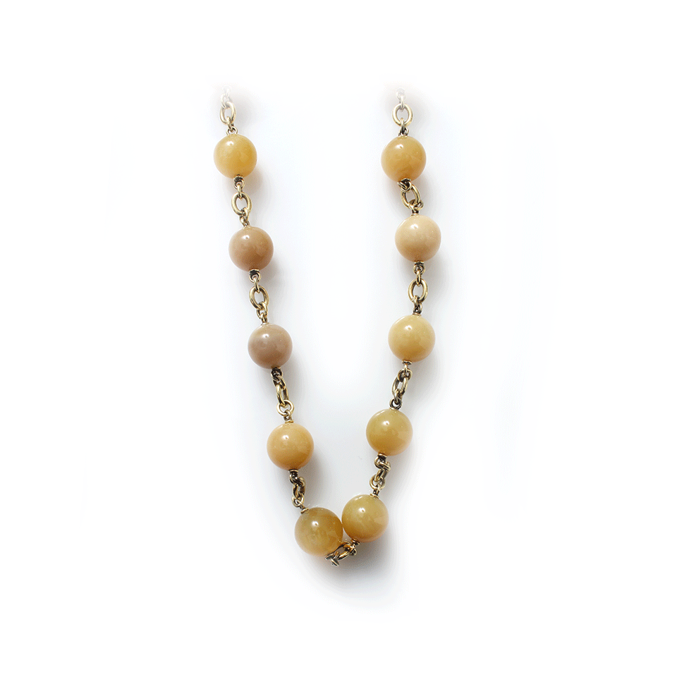SYLVA & CIE-Zambian Opal Bead Necklace-YELLOW GOLD
