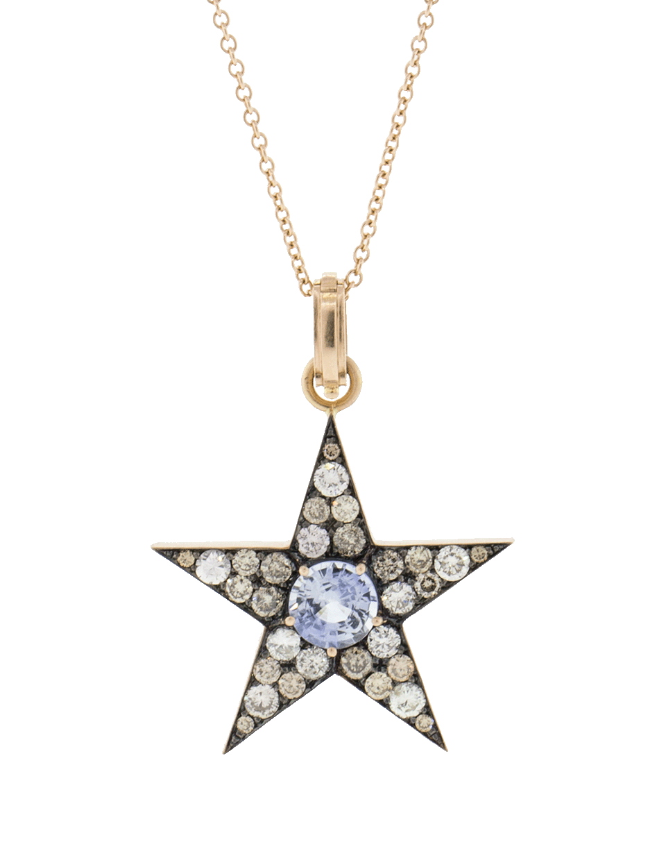 SYLVA & CIE-Ceylon Sapphire And Diamond Star Pendant-ROSE GOLD