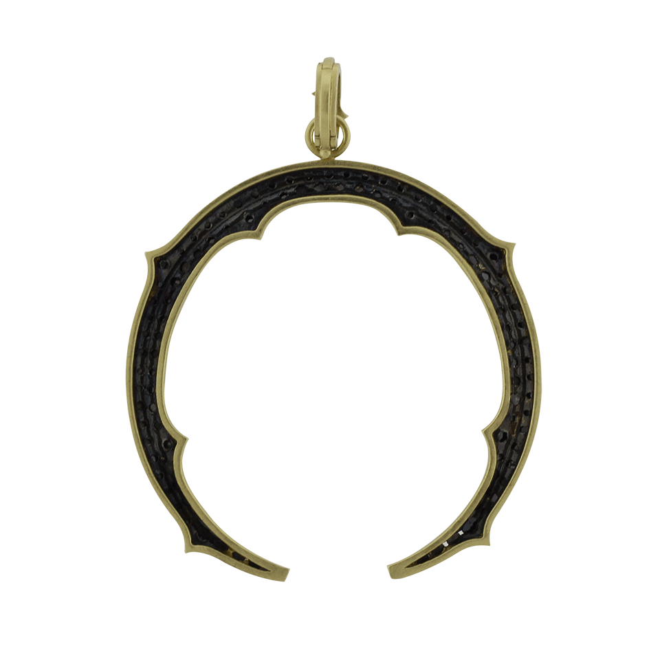 SYLVA & CIE-Champagne Diamond Horse Shoe Pendant-ROSE GOLD