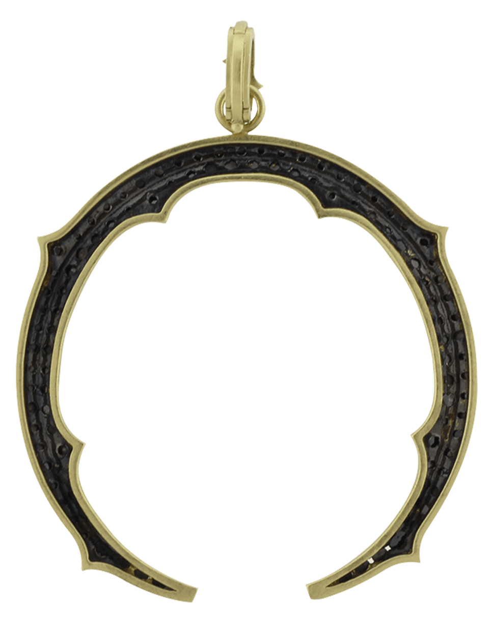 SYLVA & CIE-Champagne Diamond Horse Shoe Pendant-ROSE GOLD