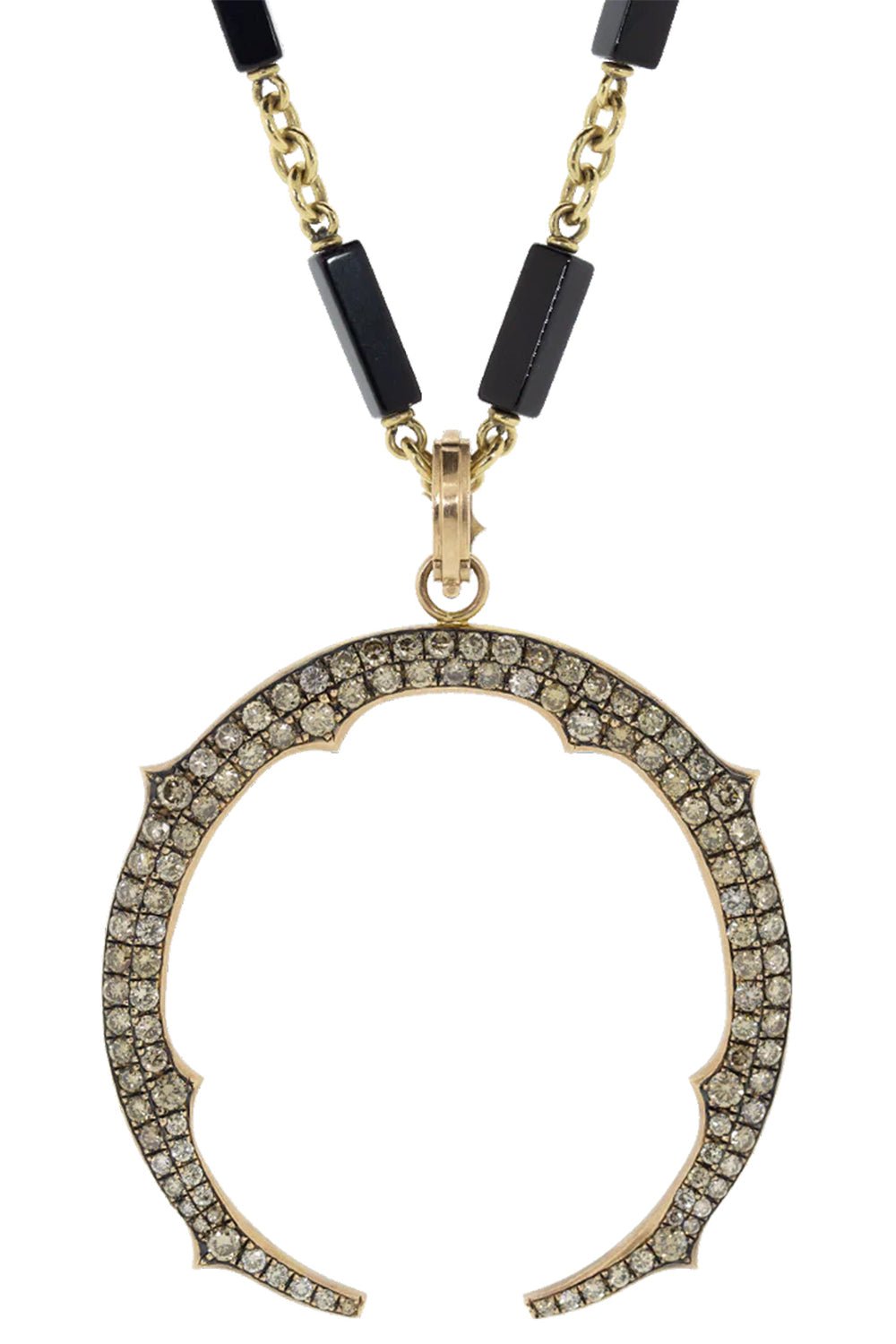 SYLVA & CIE-Champagne Diamond Horse Shoe Pendant-ROSE GOLD