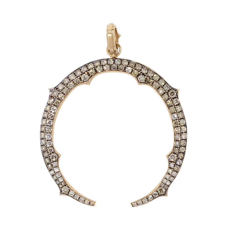 SYLVA & CIE-Champagne Diamond Horse Shoe Pendant-ROSE GOLD