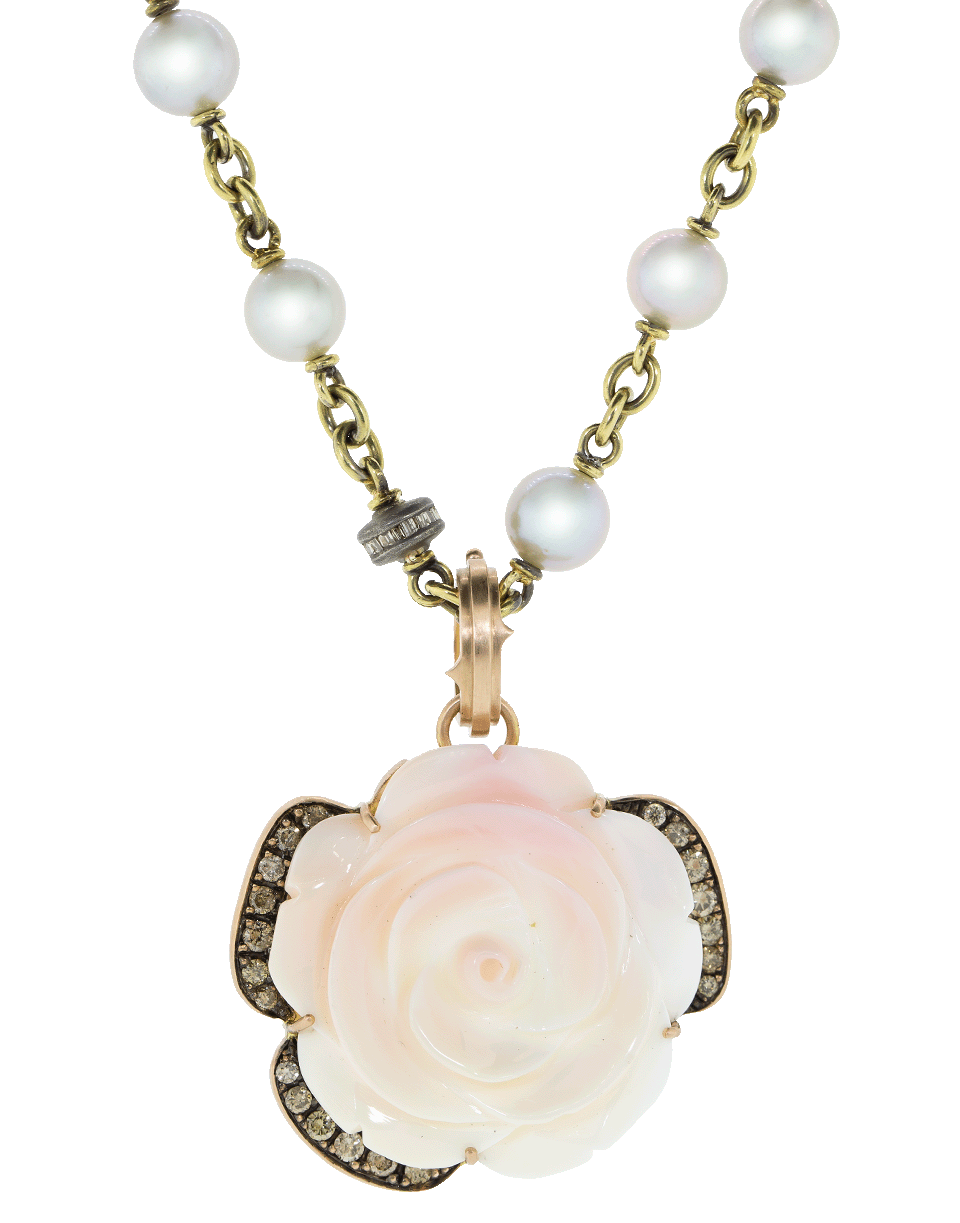 SYLVA & CIE-Conch Shell Flower Pendant-ROSE GOLD