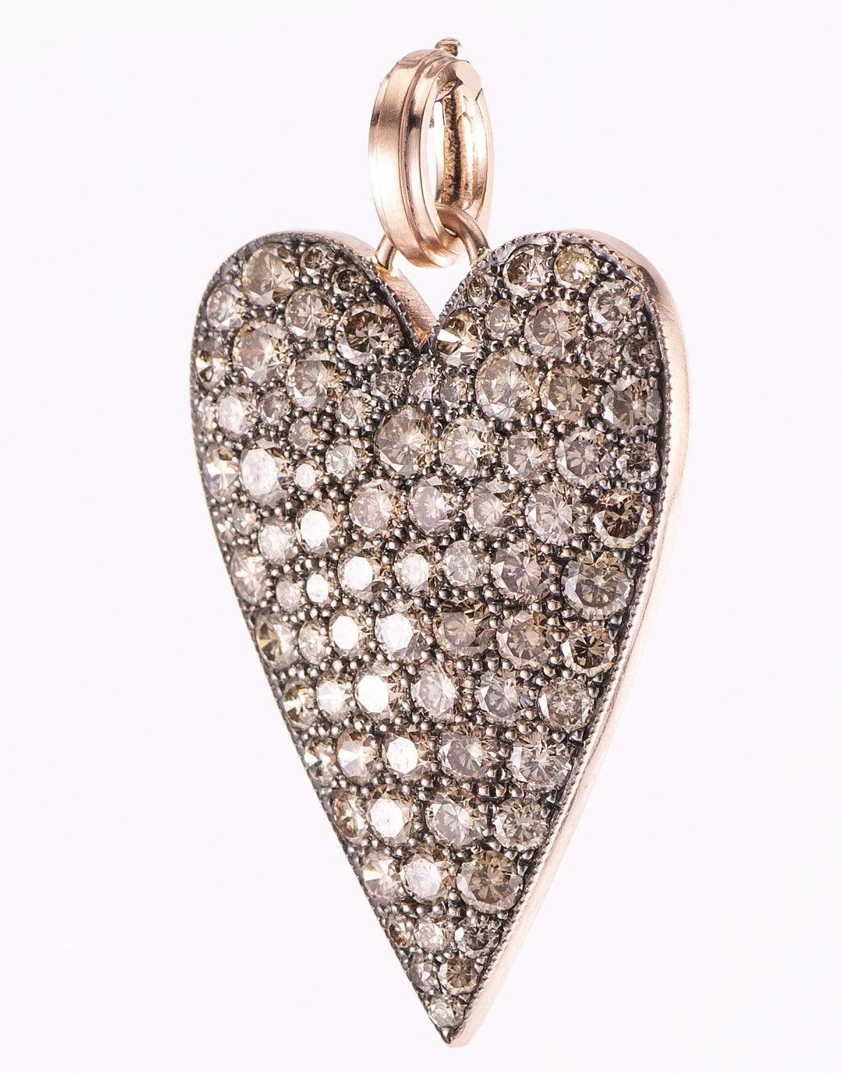 SYLVA & CIE-Large Champagne Diamond Heart Pendant-ROSE GOLD