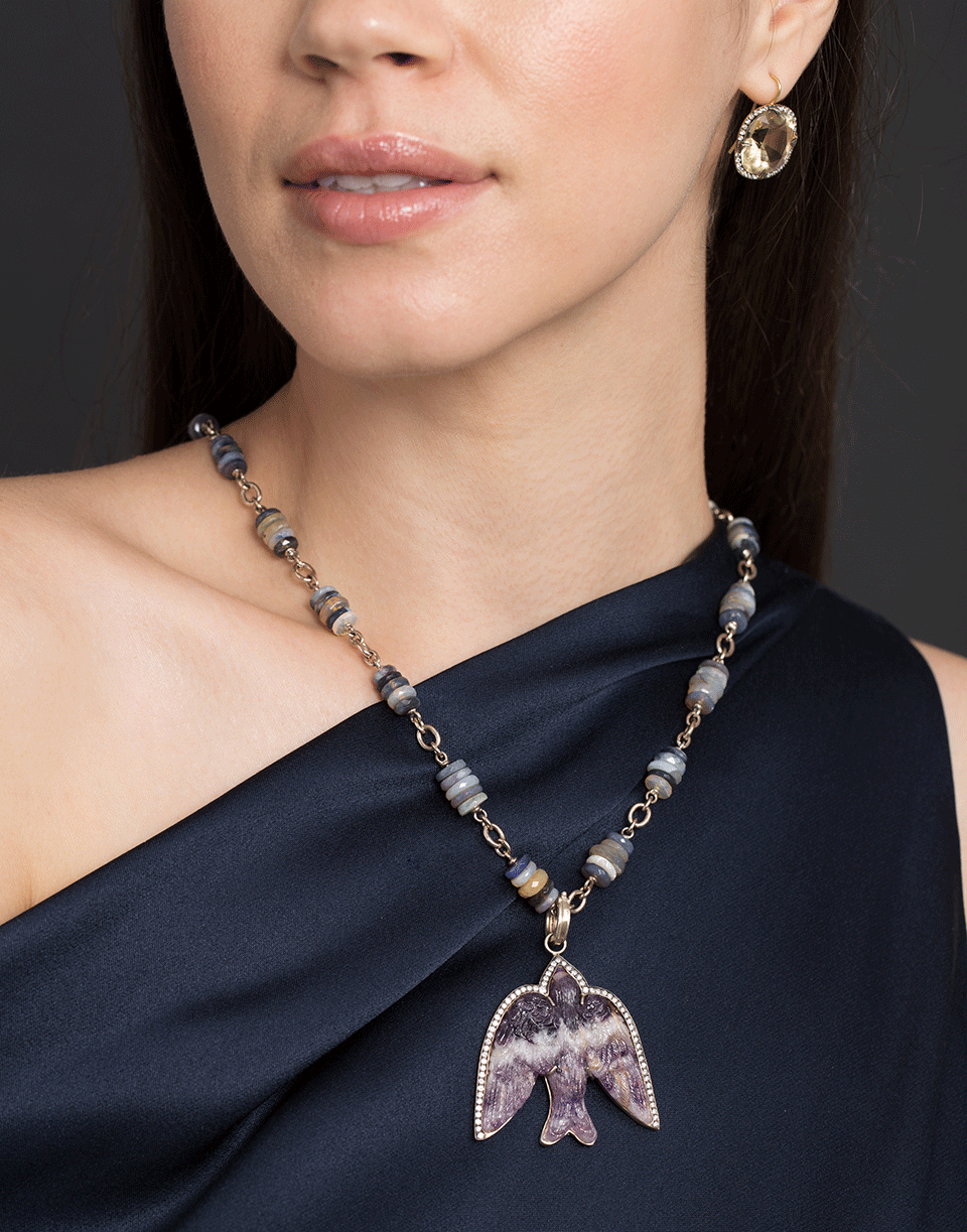 SYLVA & CIE-Ameythest Swallow Pendant-WHITE GOLD