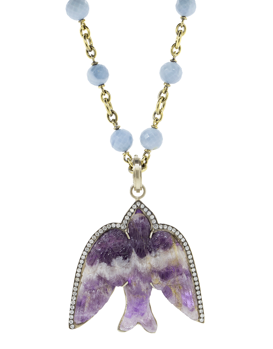 SYLVA & CIE-Ameythest Swallow Pendant-WHITE GOLD