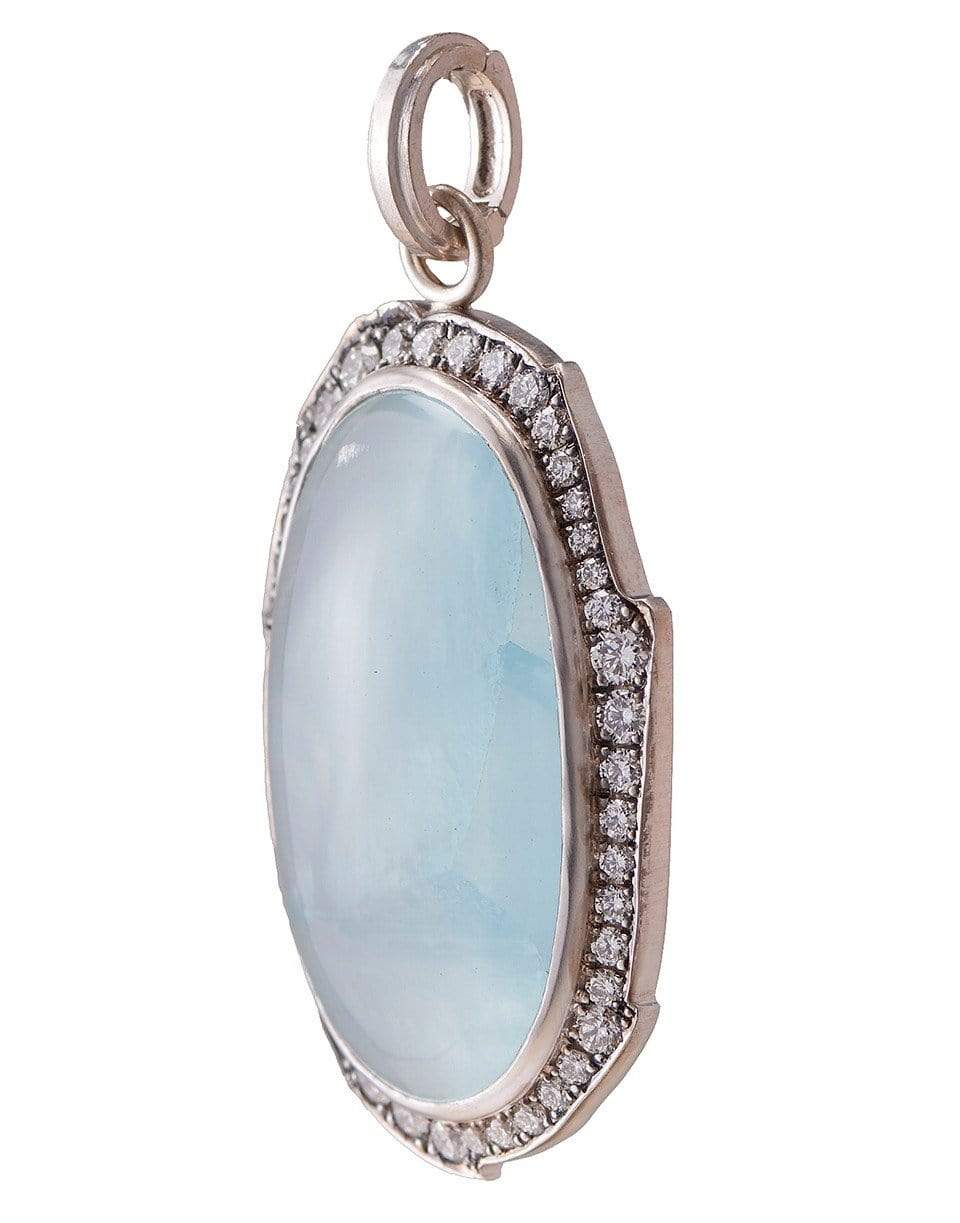 SYLVA & CIE-Aqua and Diamond Pendant-WHITE GOLD