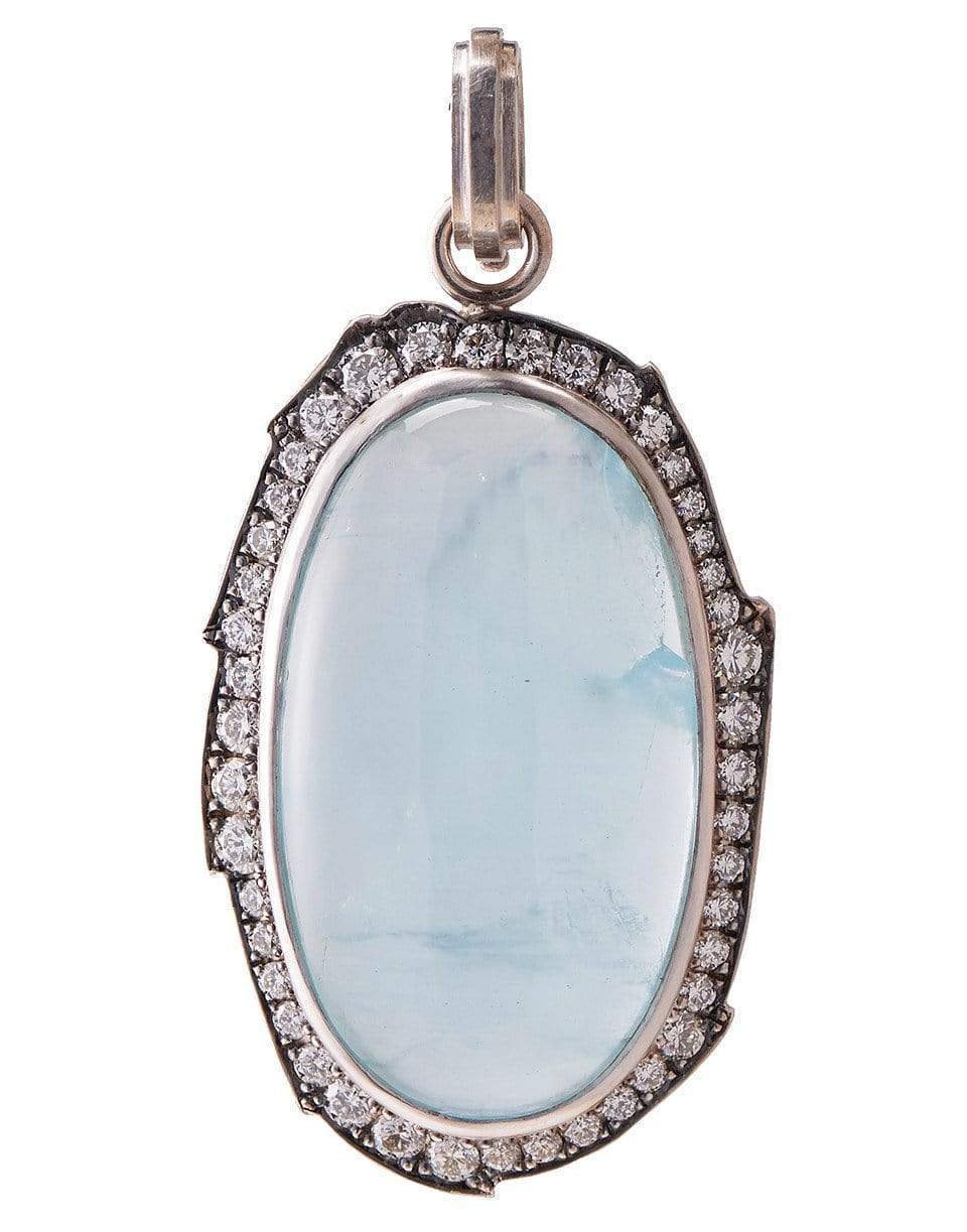 SYLVA & CIE-Aqua and Diamond Pendant-WHITE GOLD