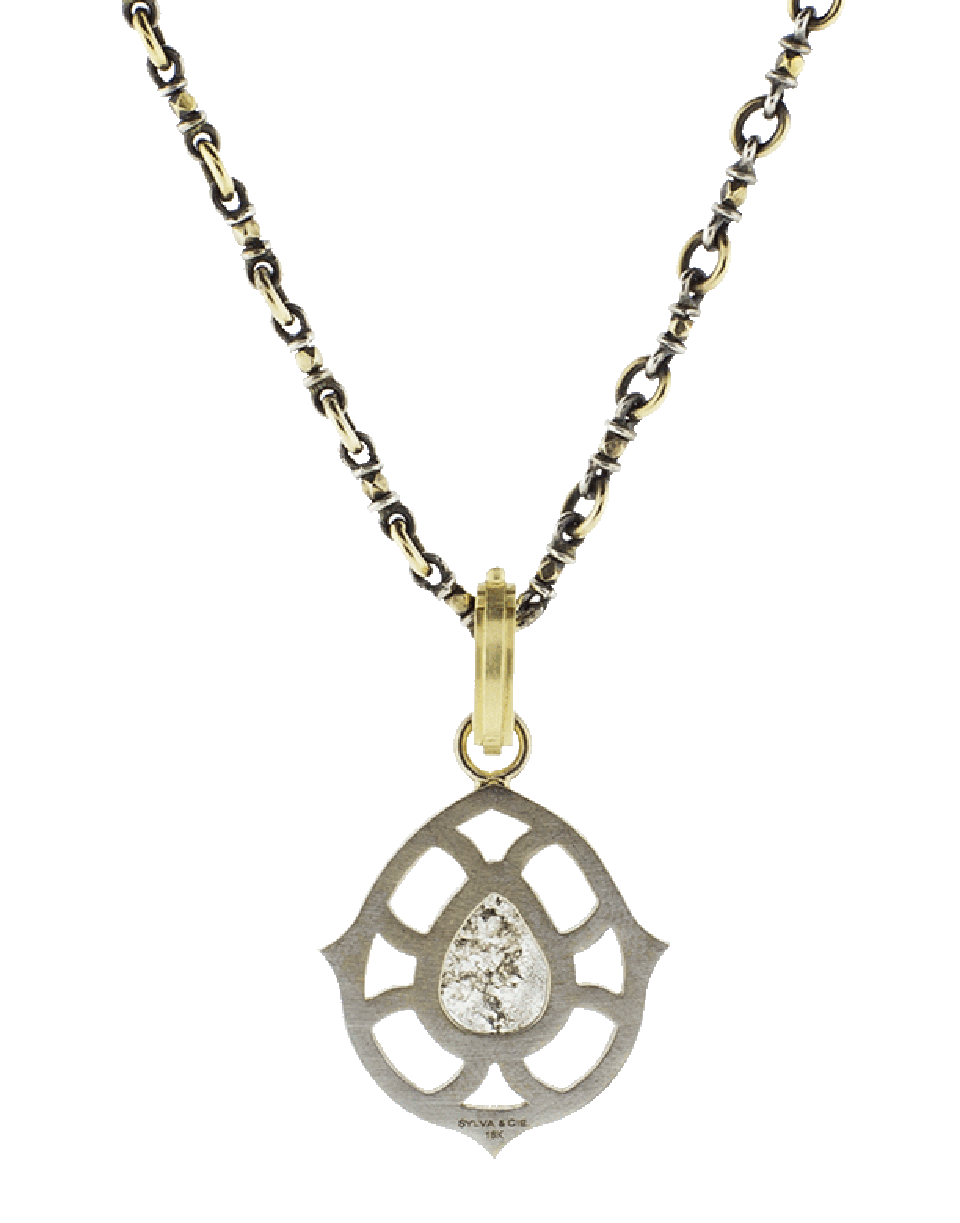 SYLVA & CIE-Pear Shape Rough Diamond Pendant-WHITE GOLD