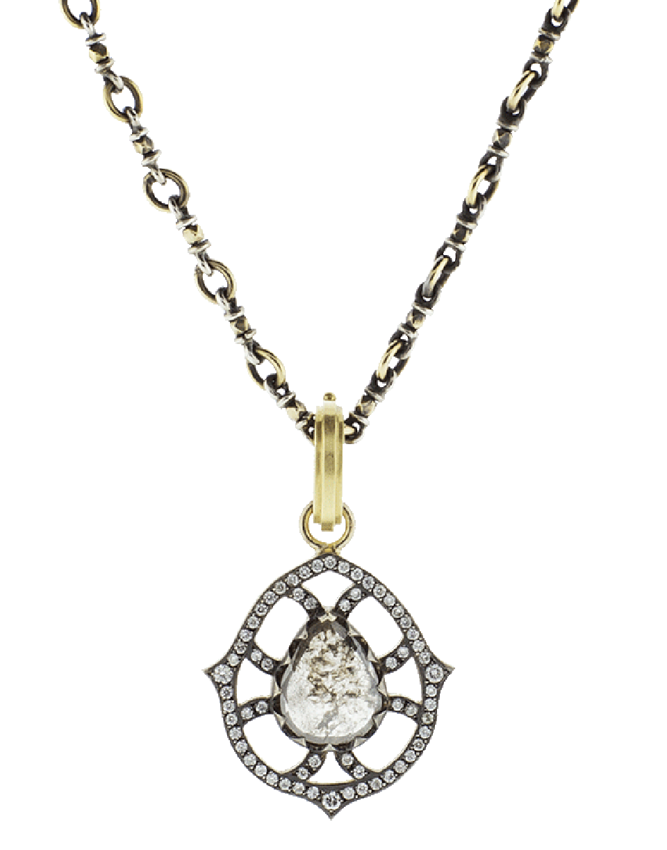 SYLVA & CIE-Pear Shape Rough Diamond Pendant-WHITE GOLD