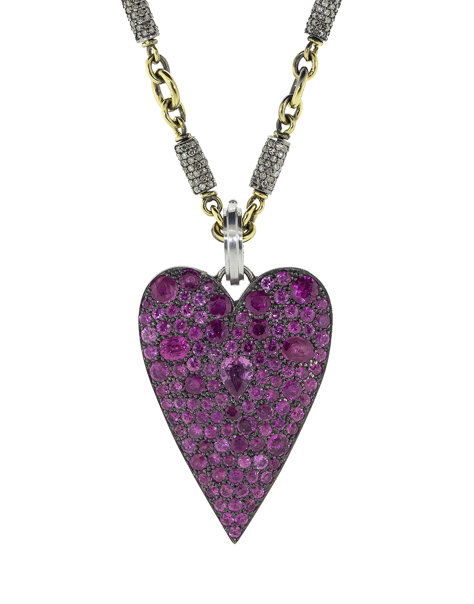 SYLVA & CIE-Pink Sapphire Heart Pendant-WHITE GOLD