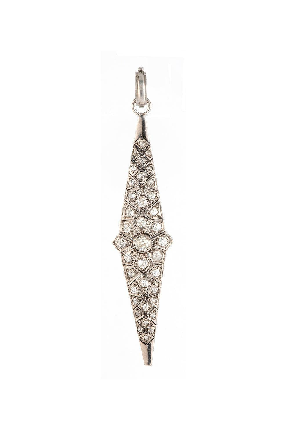 Vintage Circa 1920 Pendant-WHITE GOLD-JEWELRYFINE JEWELPENDANT-SYLVA & CIE