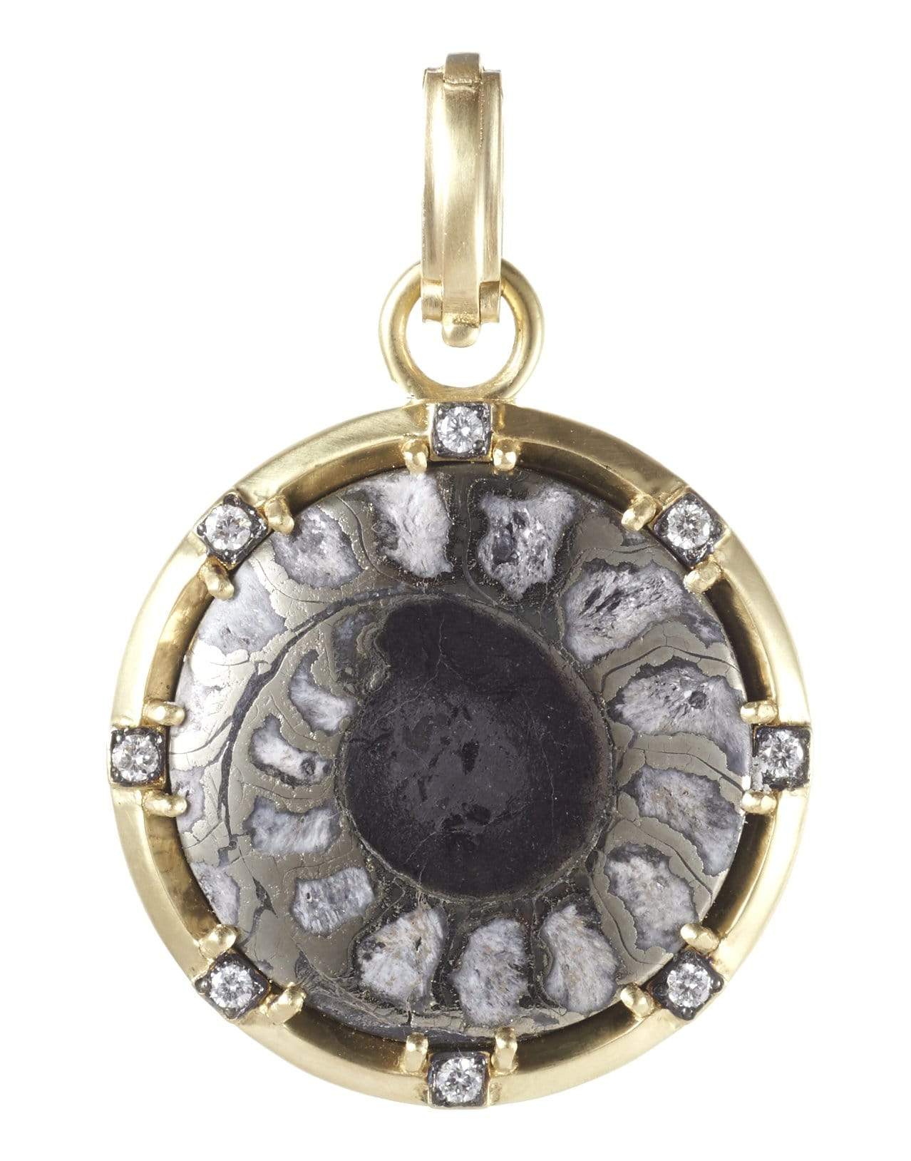 SYLVA & CIE-Ammonite Fossil Shell Pendant-YELLOW GOLD