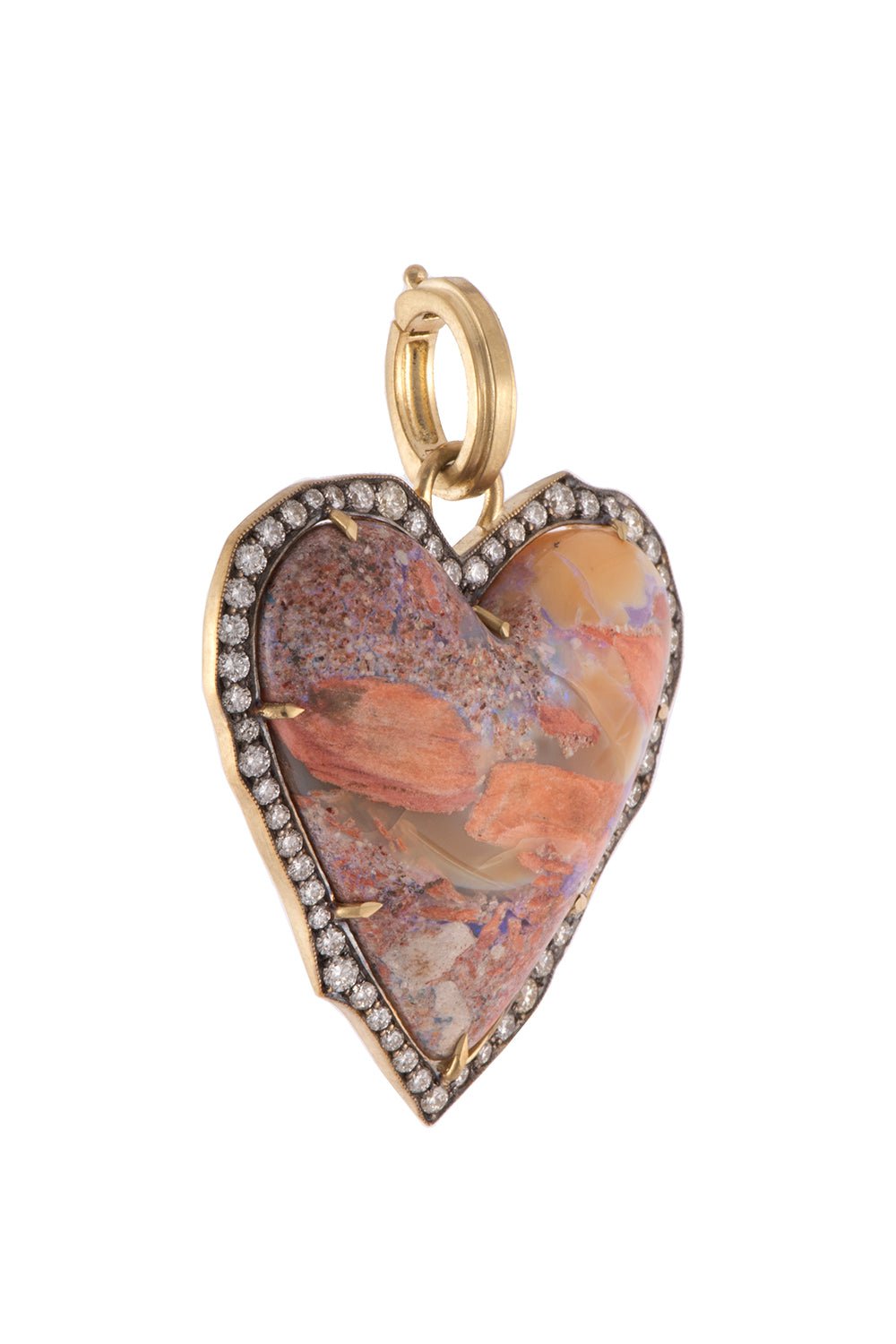 SYLVA & CIE-Australian Opal Heart Pendant-YELLOW GOLD