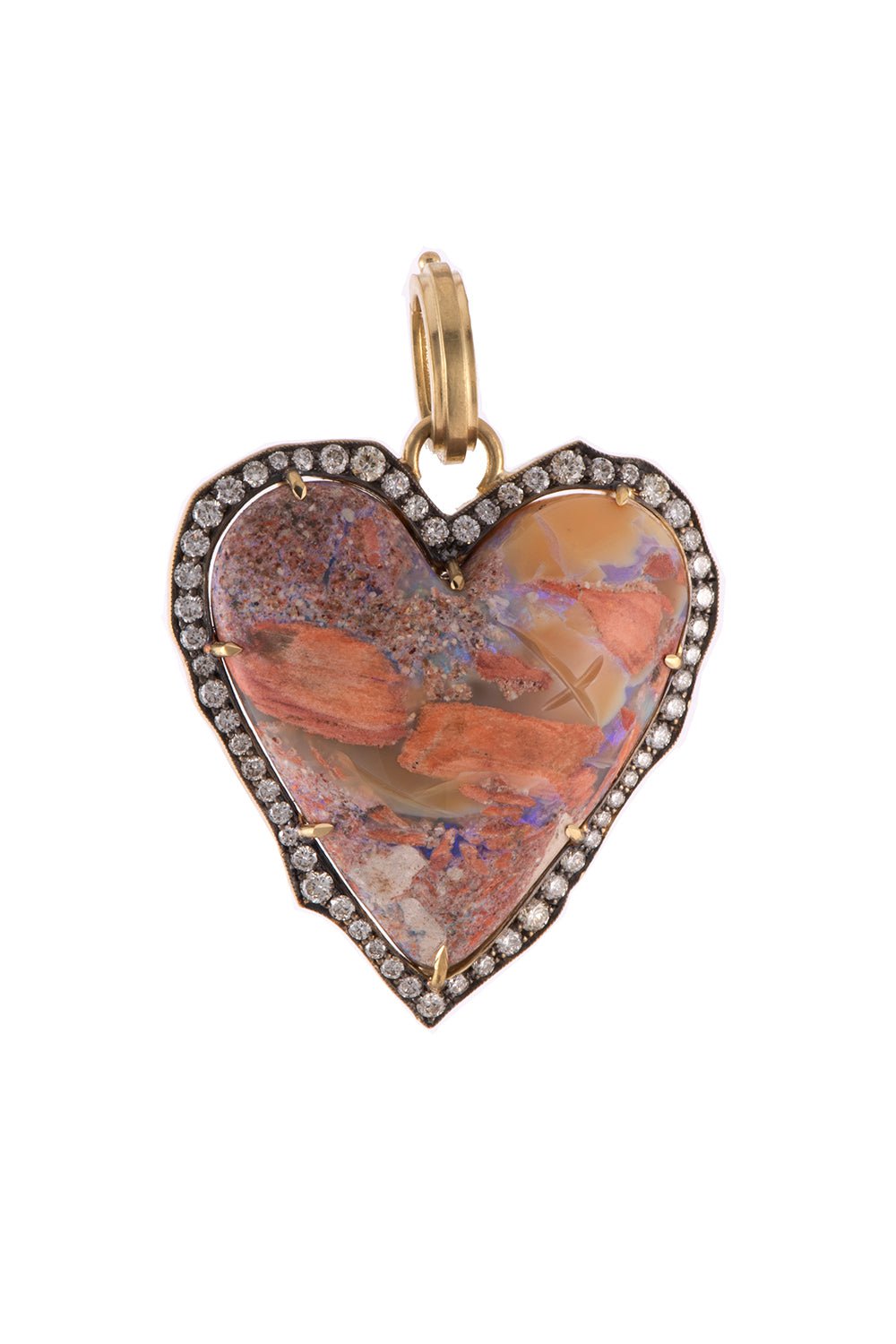 SYLVA & CIE-Australian Opal Heart Pendant-YELLOW GOLD