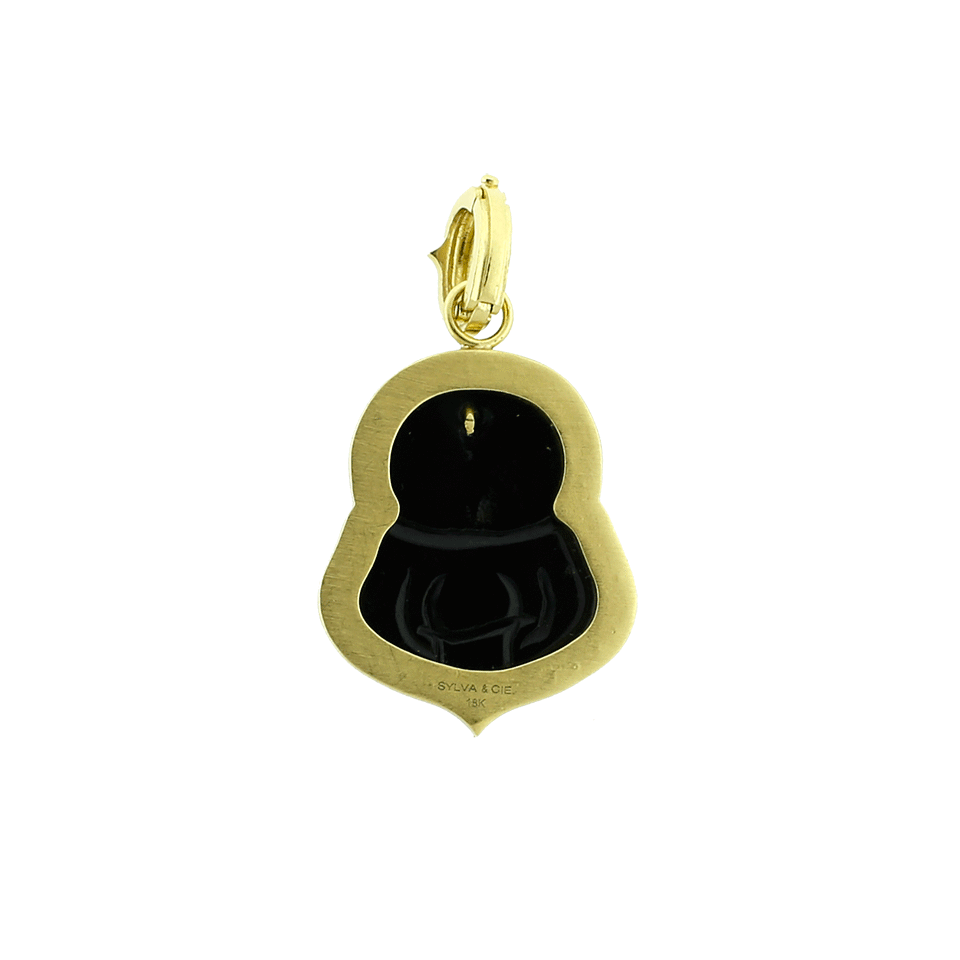 SYLVA & CIE-Black Jade Buddha Pendant-YELLOW GOLD