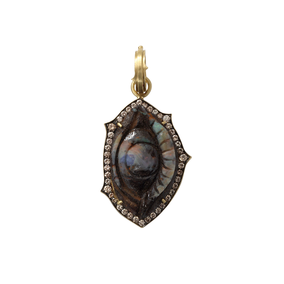 SYLVA & CIE-Carved Opal Evil Eye Pendant-YELLOW GOLD
