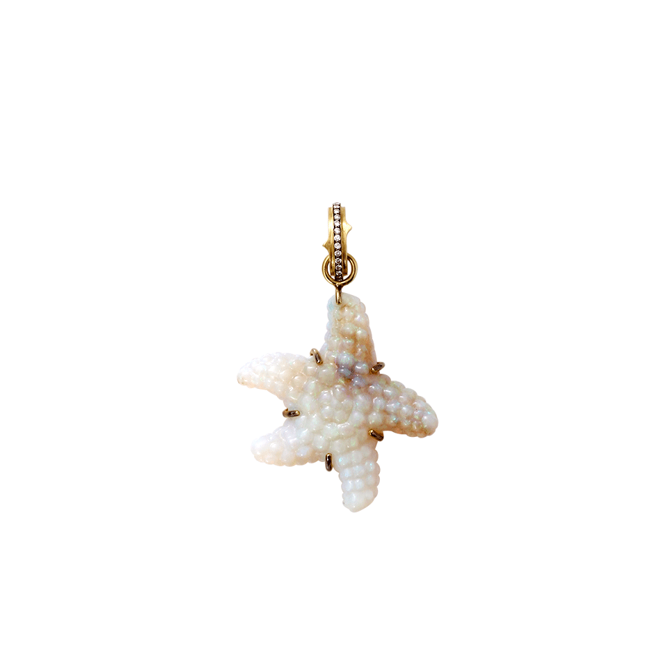 SYLVA & CIE-Carved Opal Starfish Pendant-YELLOW GOLD