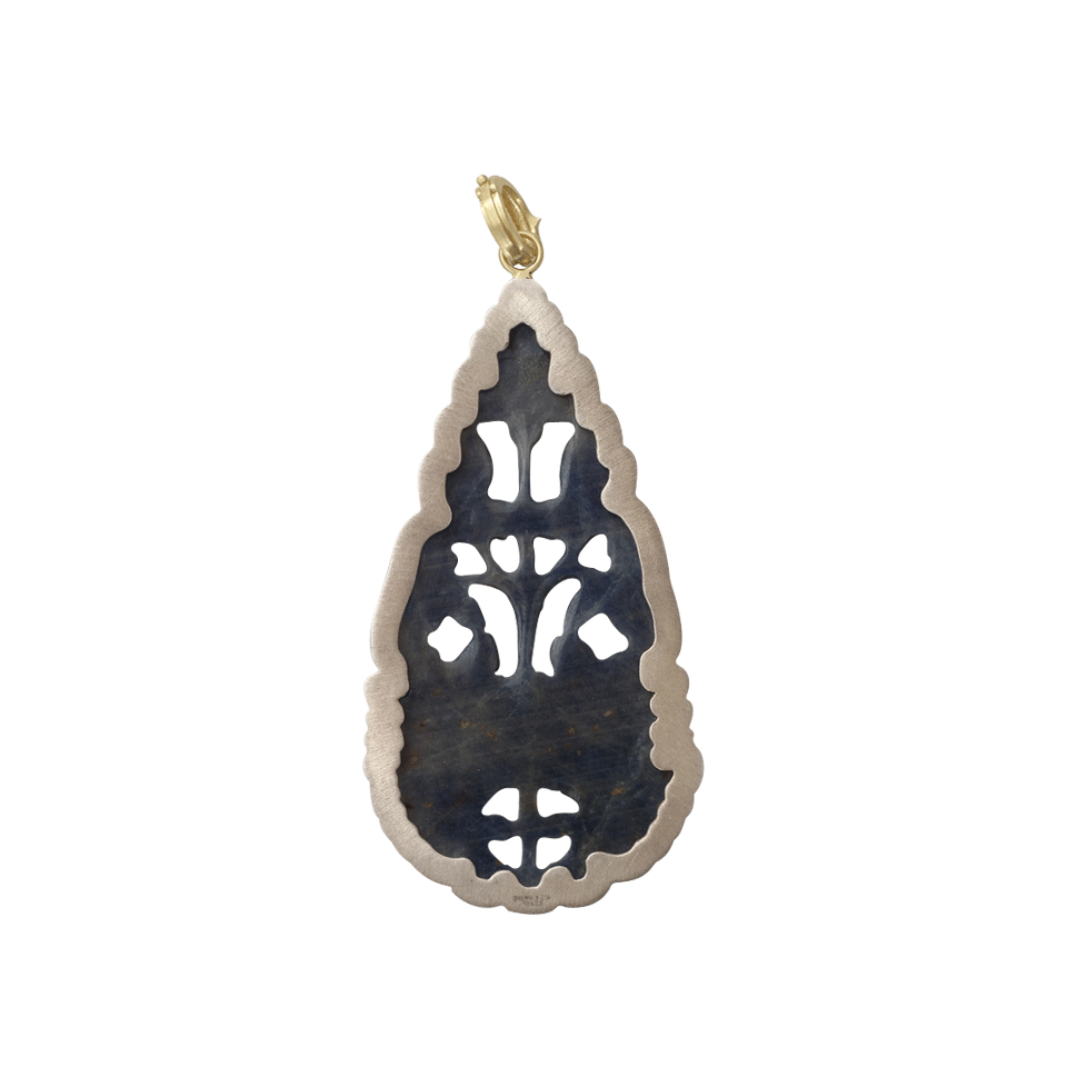 SYLVA & CIE-Carved Sapphire Pendant-YELLOW GOLD