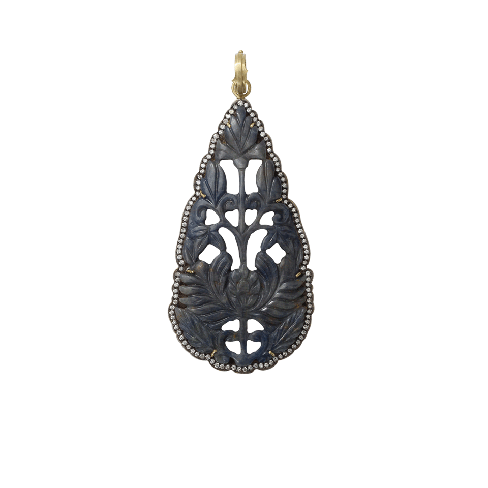 SYLVA & CIE-Carved Sapphire Pendant-YELLOW GOLD