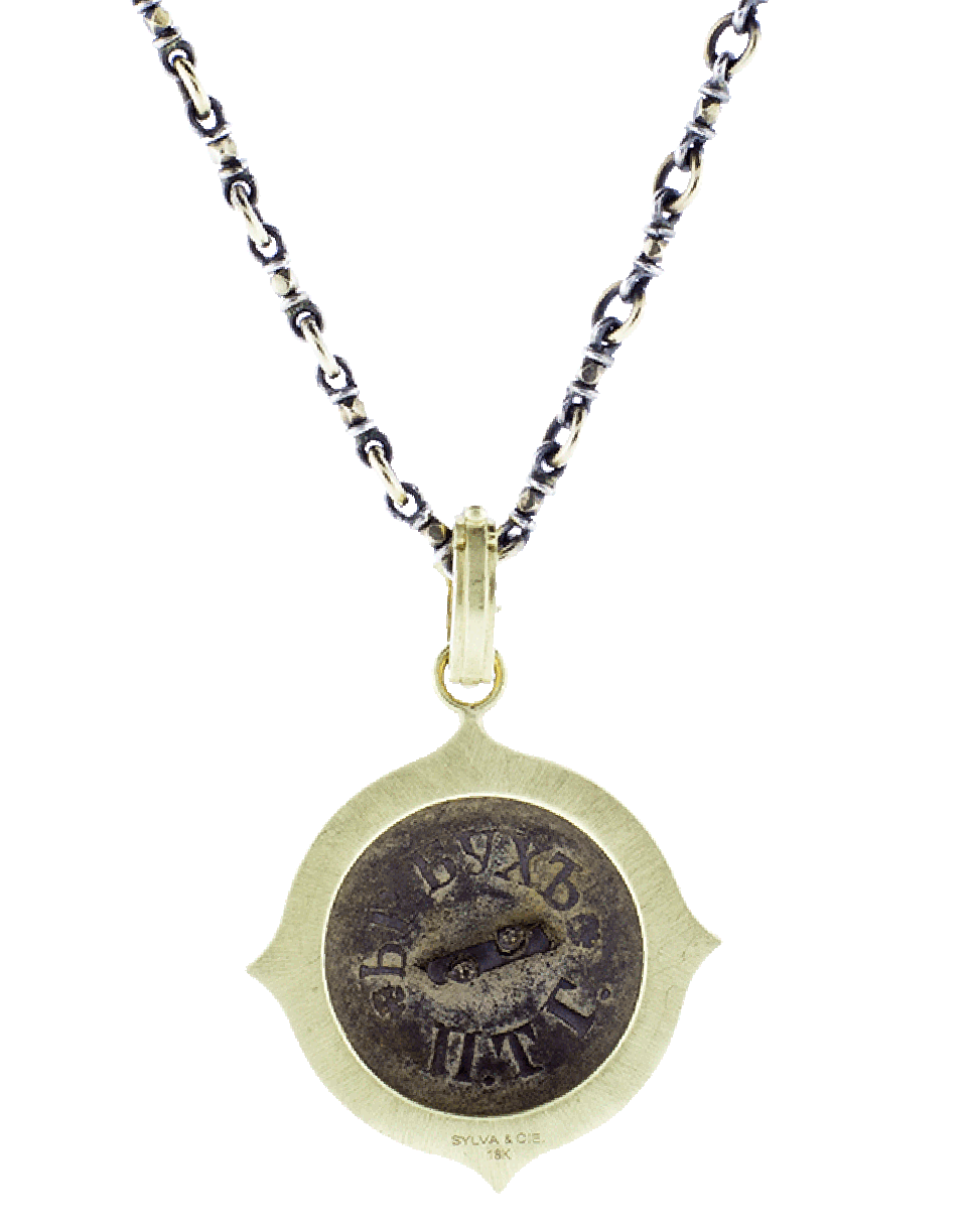 SYLVA & CIE-Czar Nicolas Button Pendant-YELLOW GOLD