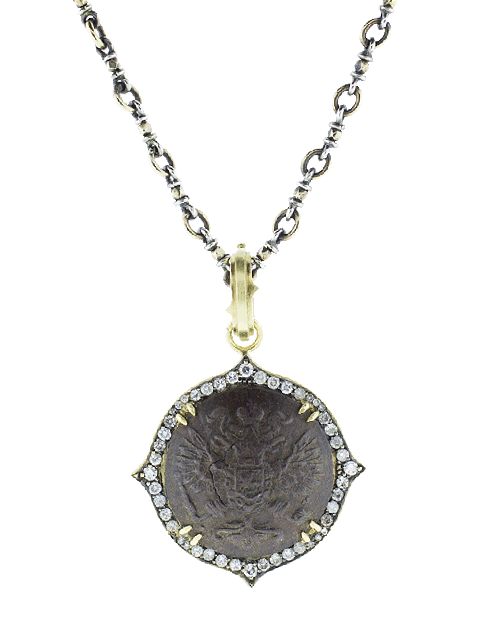 SYLVA & CIE-Czar Nicolas Button Pendant-YELLOW GOLD