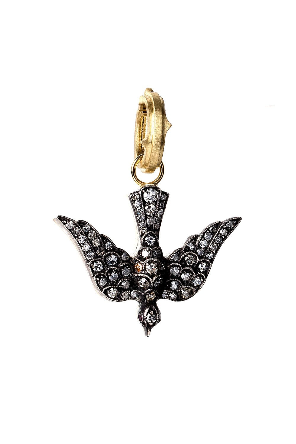 SYLVA & CIE-Diamond Swallow Pendant-YELLOW GOLD