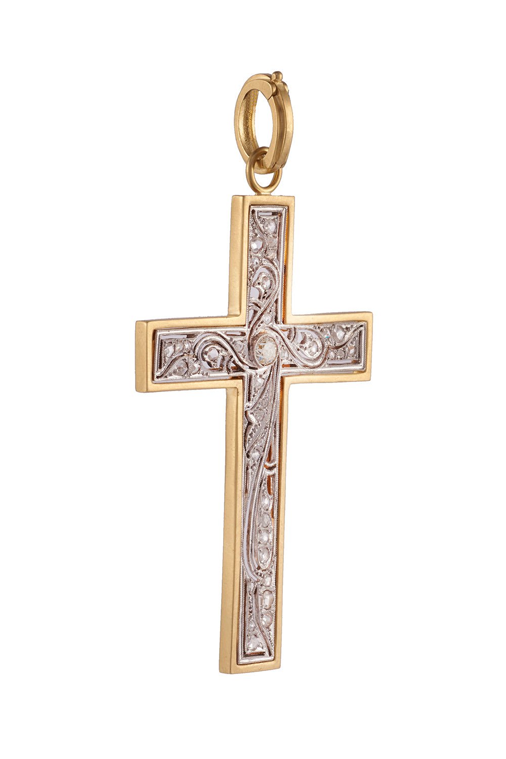 SYLVA & CIE-Diamond Vintage Cross-YELLOW GOLD