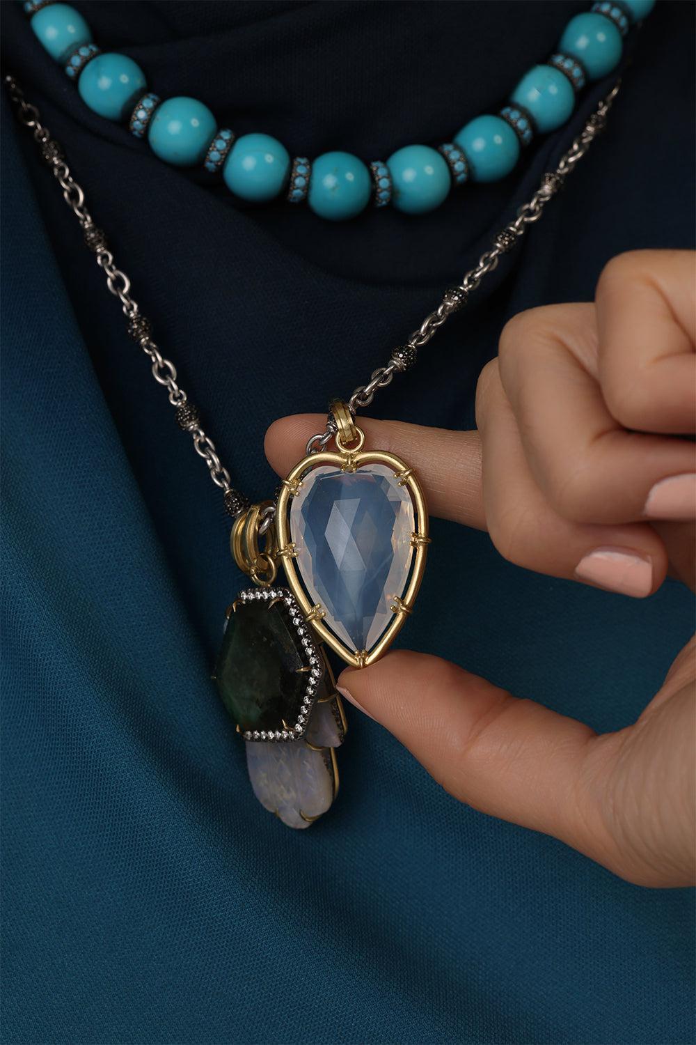 Fire Moon Quartz Heart Pendant-YELLOW GOLD-JEWELRYFINE JEWELPENDANT-SYLVA & CIE