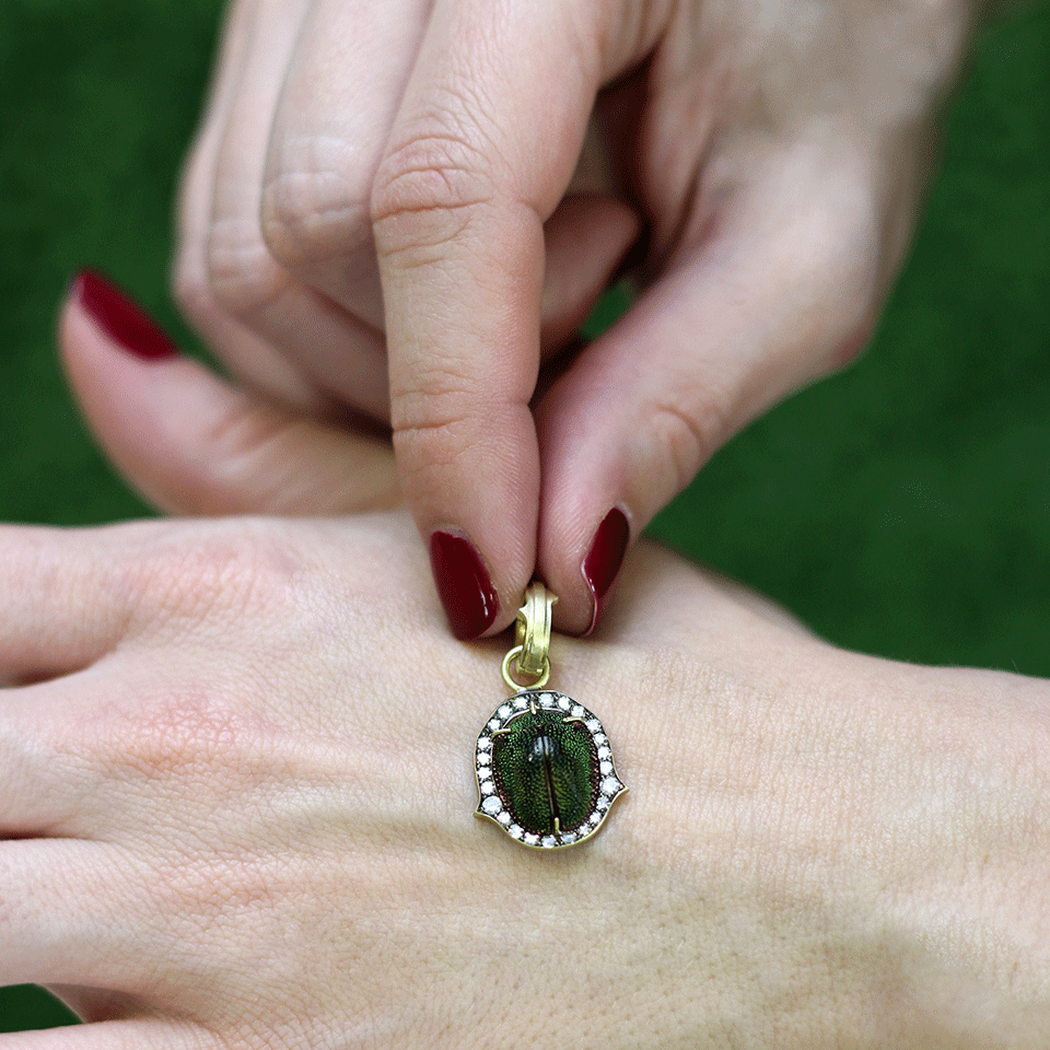 SYLVA & CIE-Fossilized Scarab Pendant-YELLOW GOLD