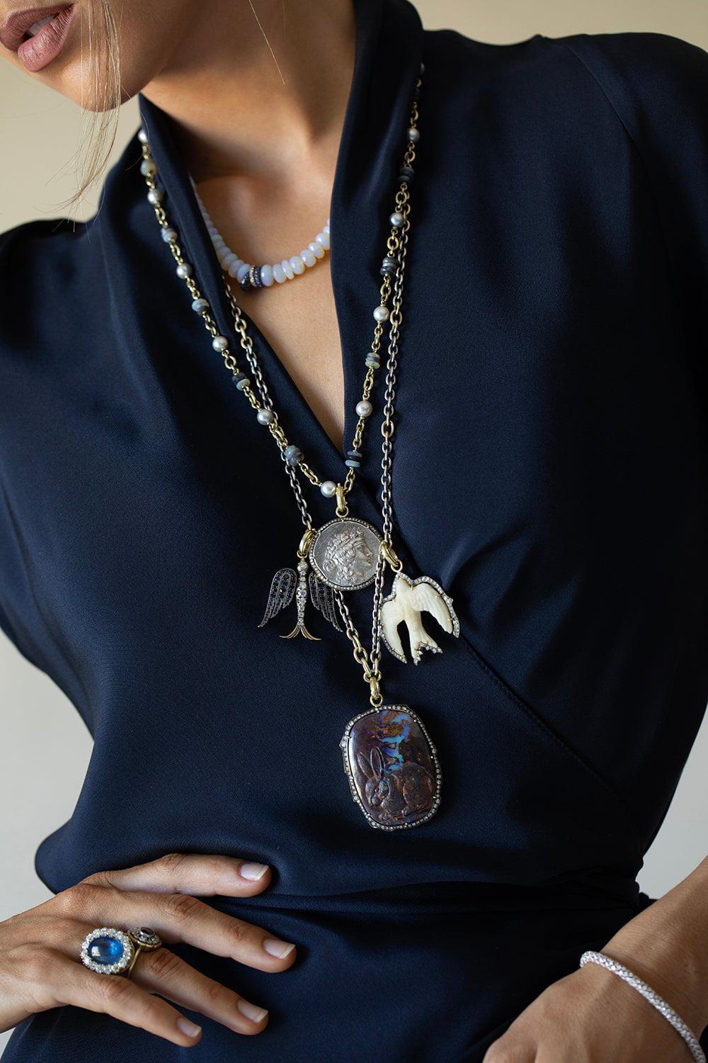 SYLVA & CIE-Greek Coin Pendant-YELLOW GOLD