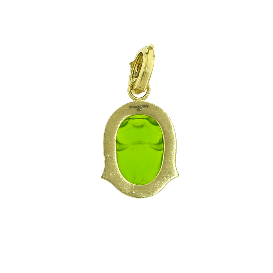 SYLVA & CIE-Green Intaglio Scarab Pendant-YELLOW GOLD