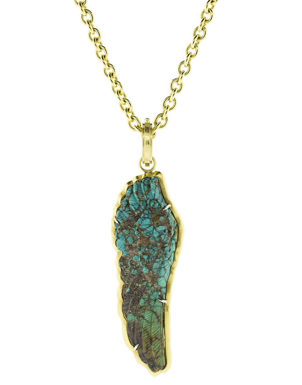 SYLVA & CIE-Kingman Turquoise Wing Pendant-YELLOW GOLD