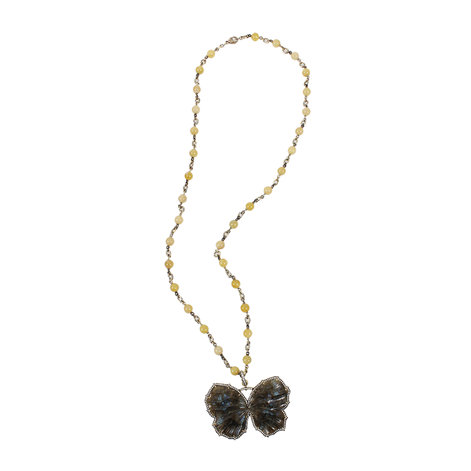 SYLVA & CIE-Labradorite Butterfly Pendant-YELLOW GOLD