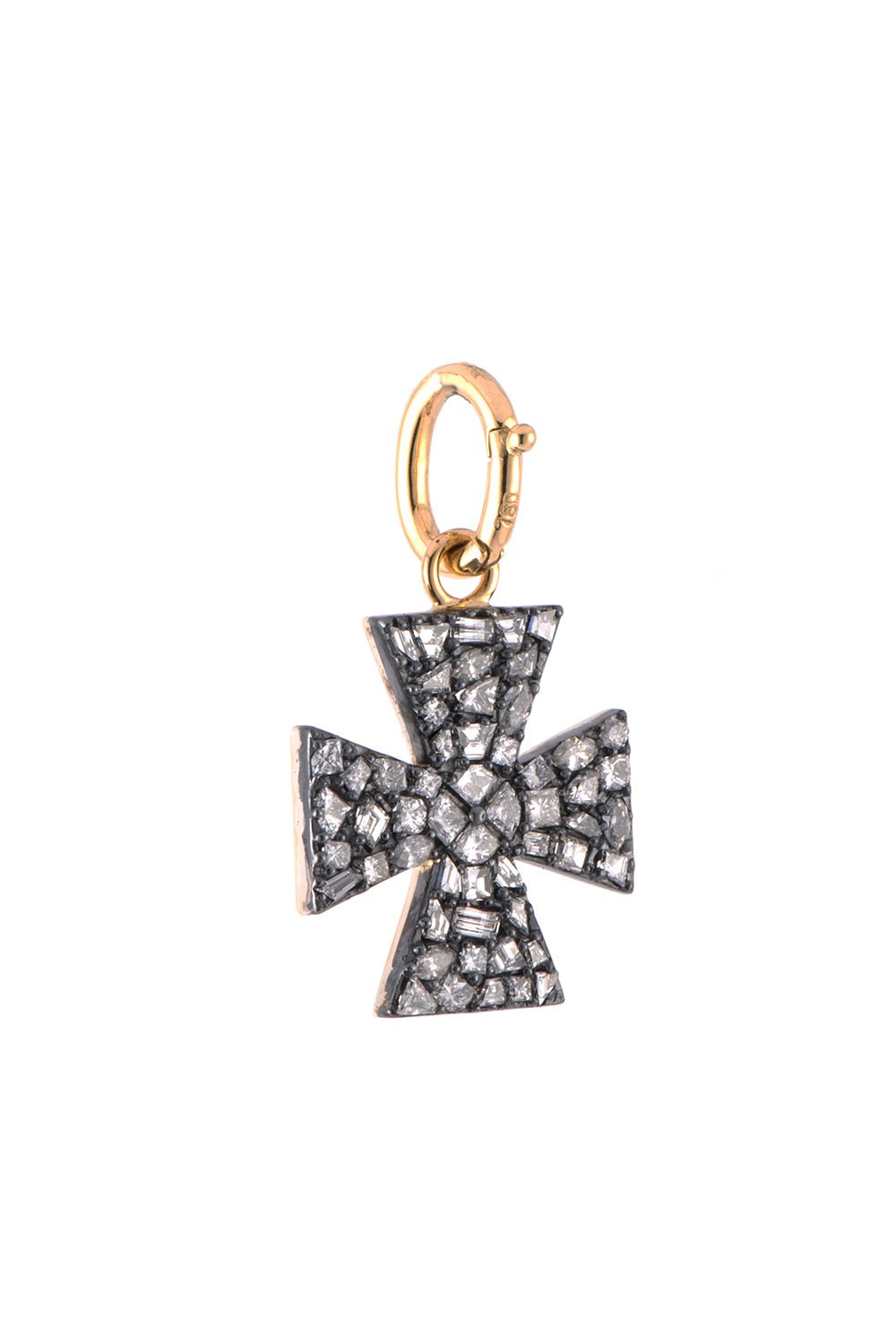 SYLVA & CIE-Mixed Shape Maltese Cross Pendant-YELLOW GOLD