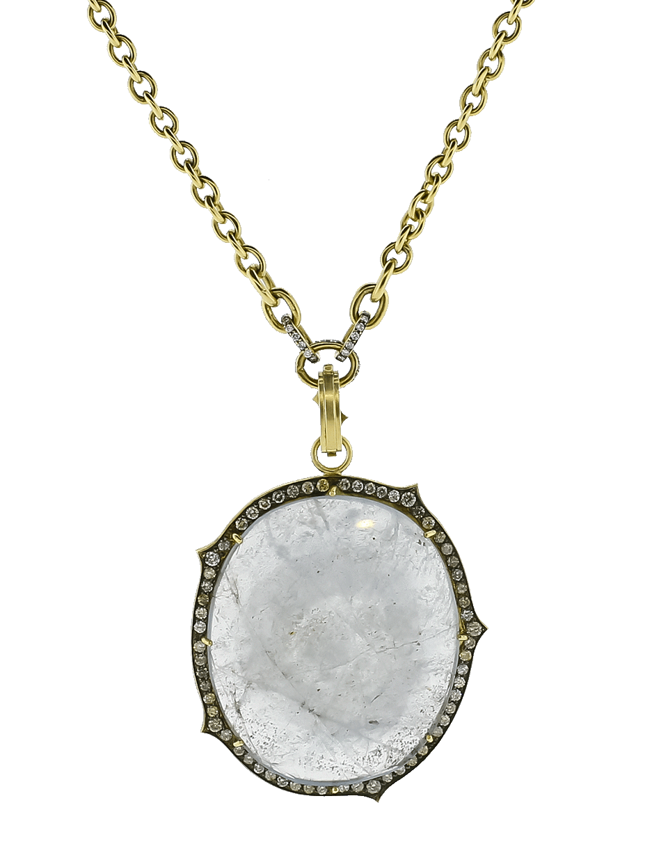 SYLVA & CIE-Oval Aquamarine Faceted Pendant-YELLOW GOLD
