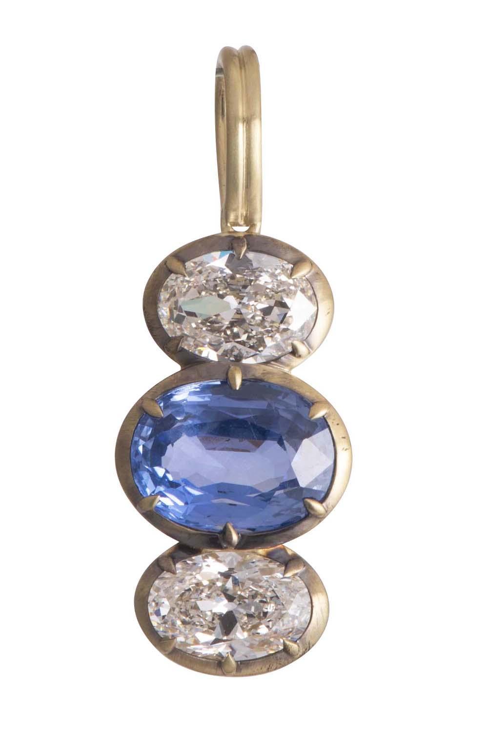  Sapphire Diamond Triple Drop Pendant-YELLOW GOLD-JEWELRYFINE JEWELPENDANT-SYLVA & CIE 
