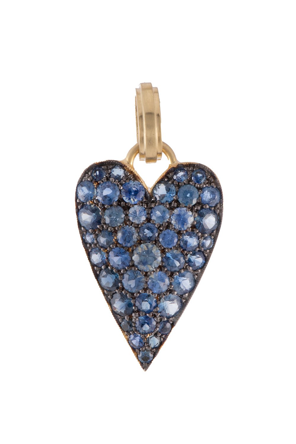 SYLVA & CIE-Sapphire Heart Pendant-YELLOW GOLD