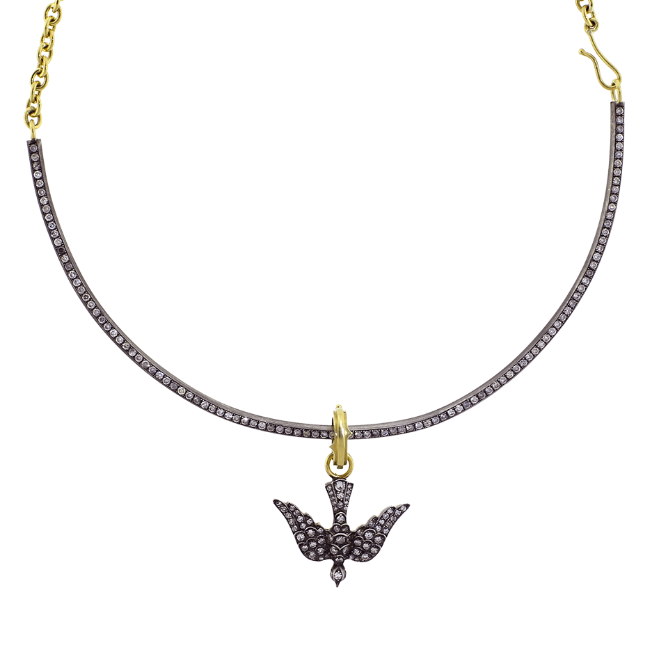 SYLVA & CIE-Swallow Diamond Pendant-YELLOW GOLD