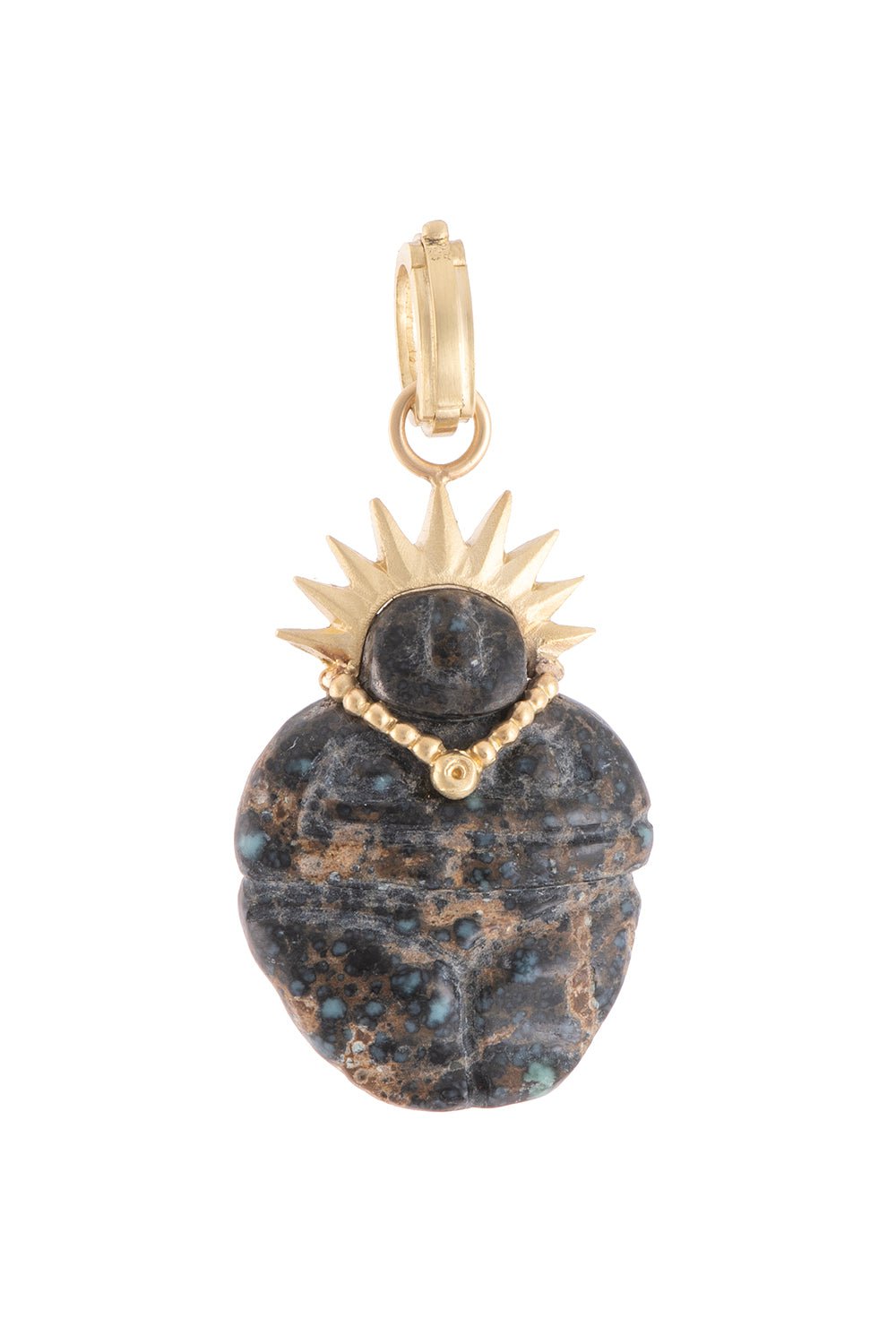 SYLVA & CIE-Turquoise Girl Power Pendant-YELLOW GOLD