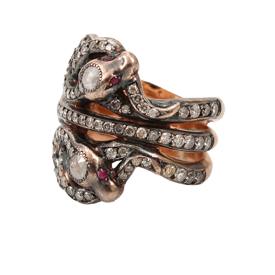SYLVA & CIE-Ruby Triple Snake Ring-ROSE GOLD