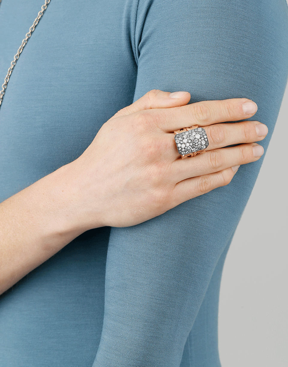 SYLVA & CIE-Grey Diamond Ten Table Ring-ROSE GOLD