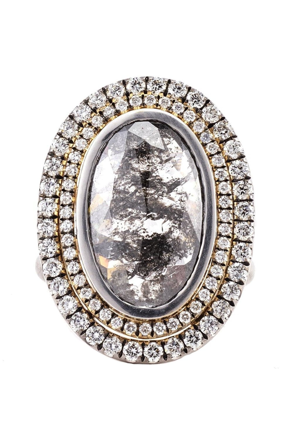 SYLVA & CIE-Constellation Rough Oval Diamond Ring-WHITE GOLD